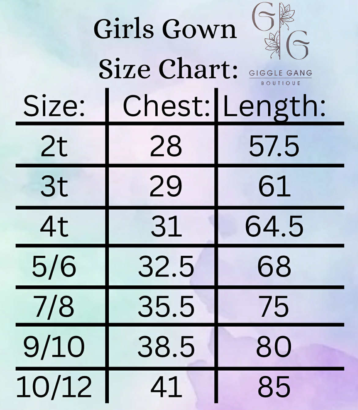 Size Charts