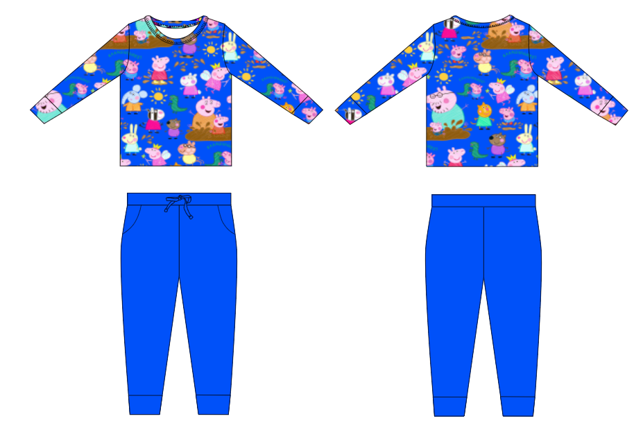 Blue Peppa LS Jogger Set
