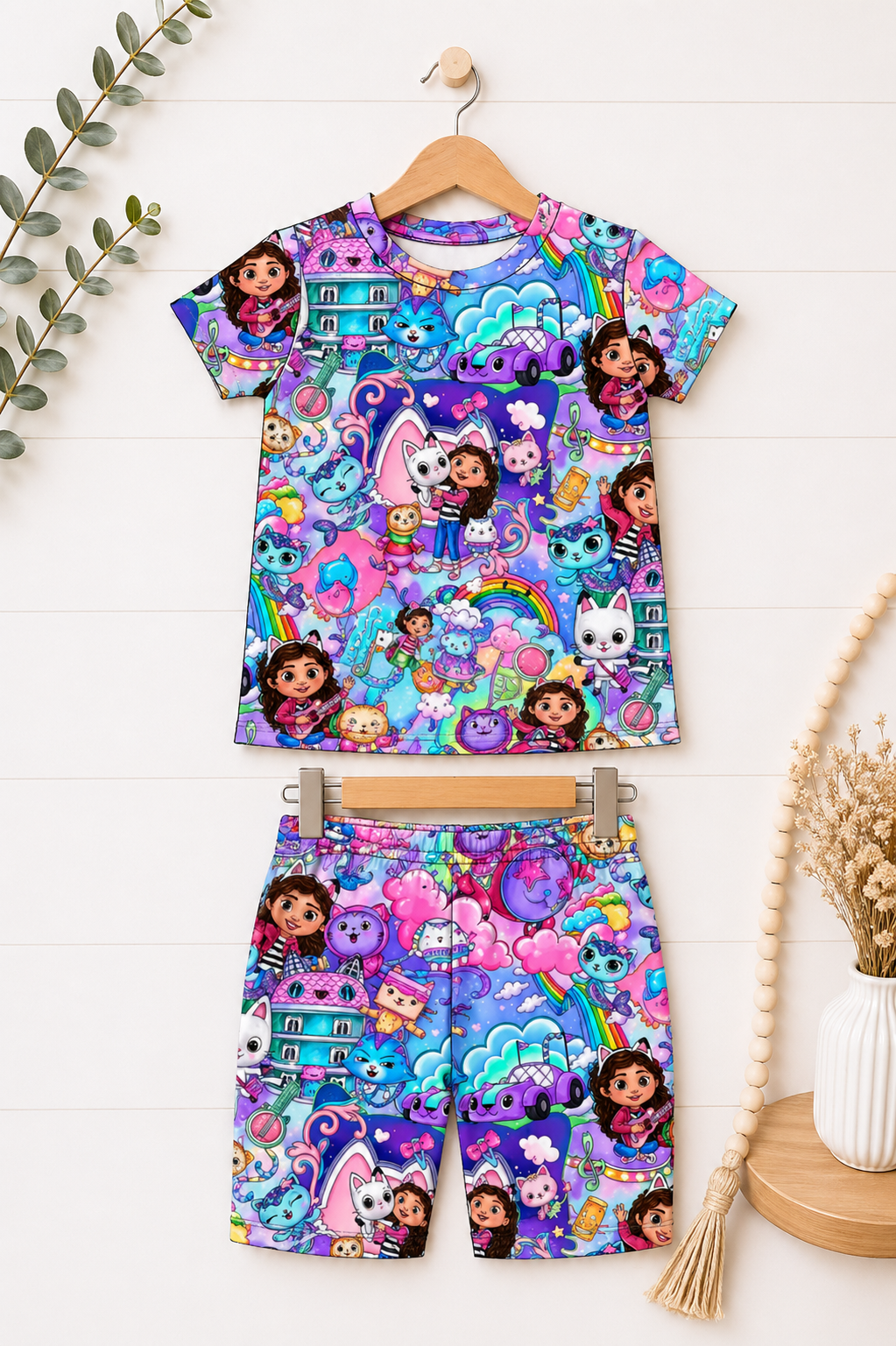 Kitty Crew Short Sleeve and Shorts PJS