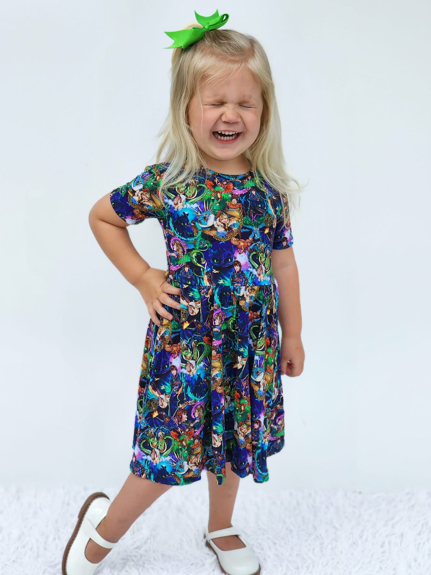 Dragon Friends Twirl Dress with Shorts