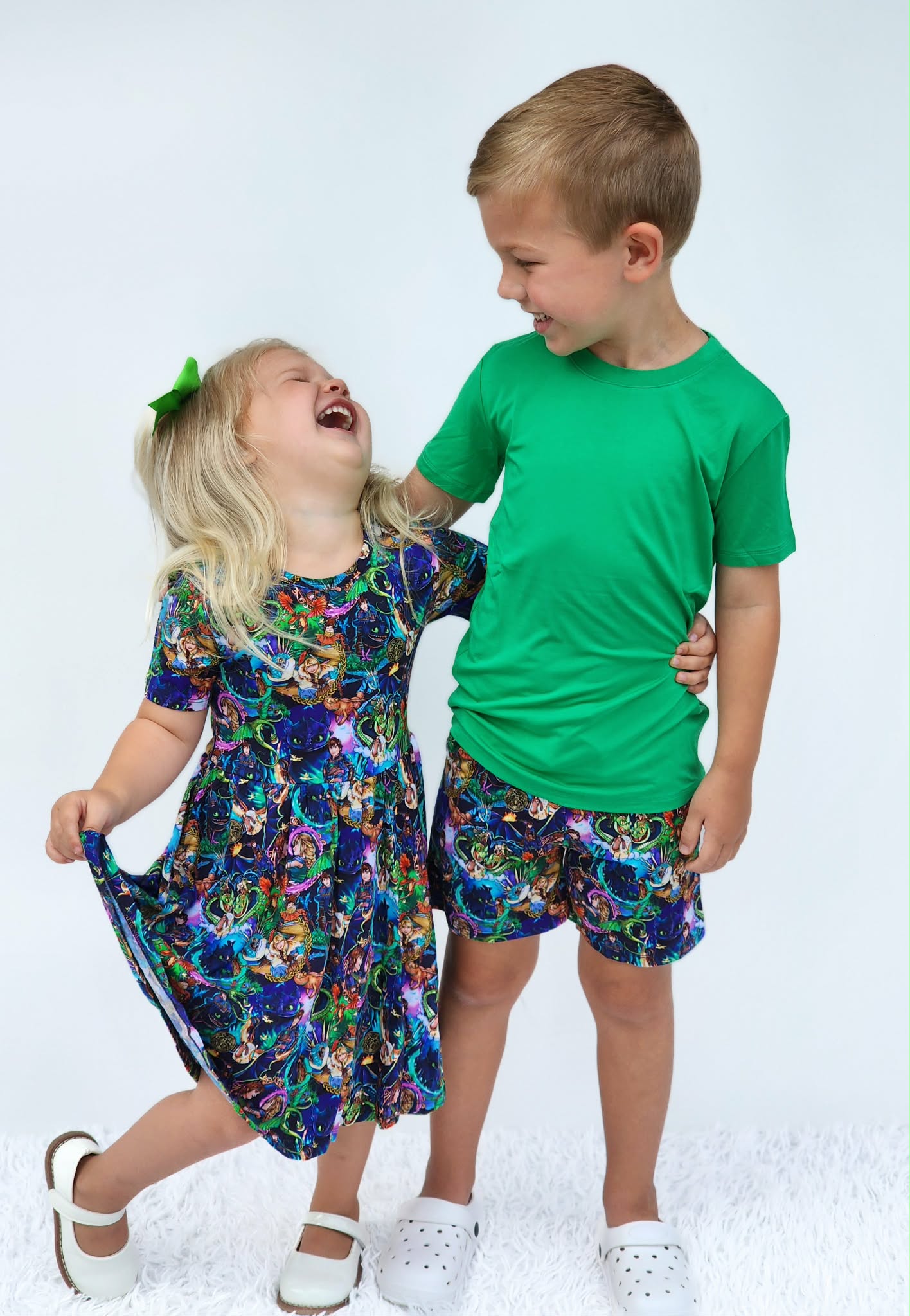 Dragon Friends Twirl Dress with Shorts