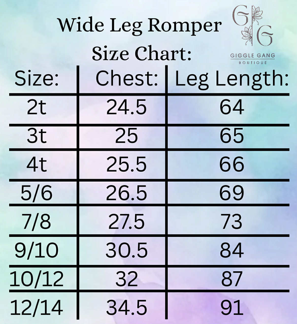 Size Charts