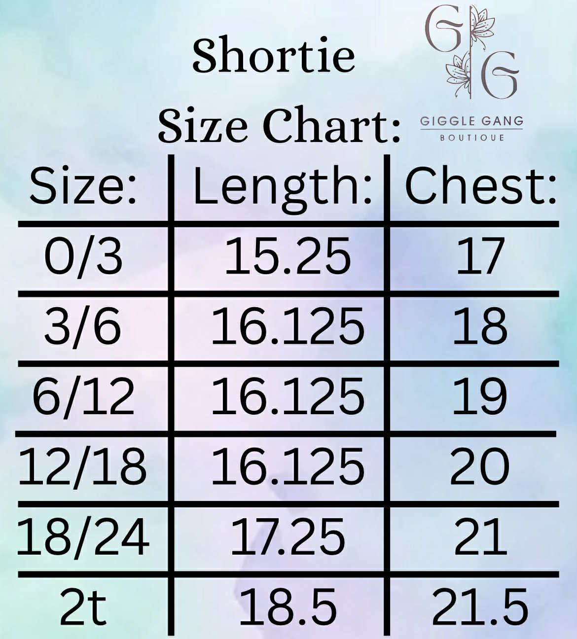 Size Charts