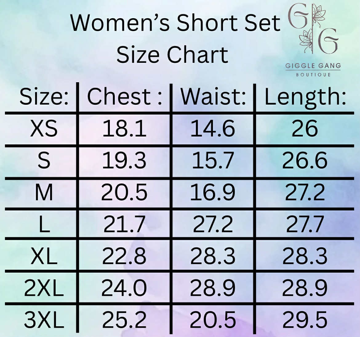 Size Charts