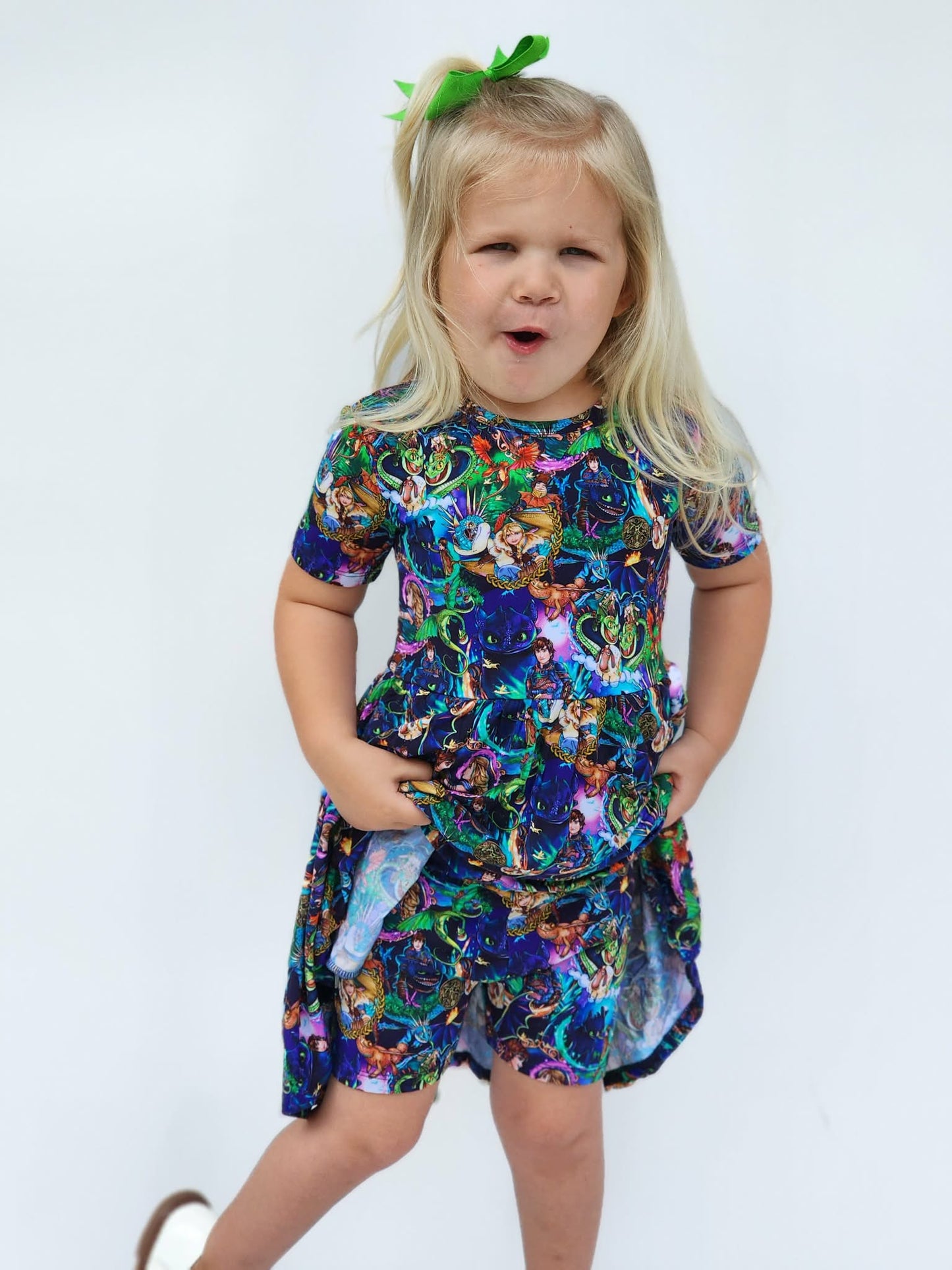 Dragon Friends Twirl Dress with Shorts