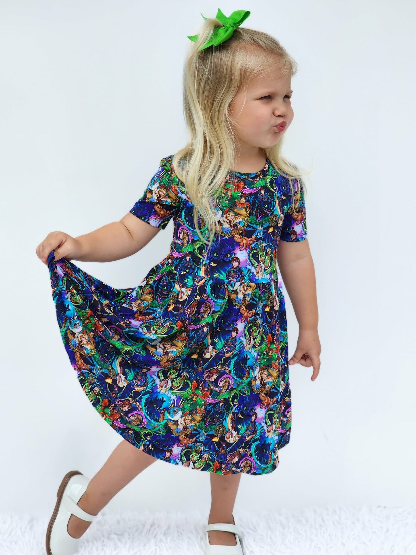 Dragon Friends Twirl Dress with Shorts