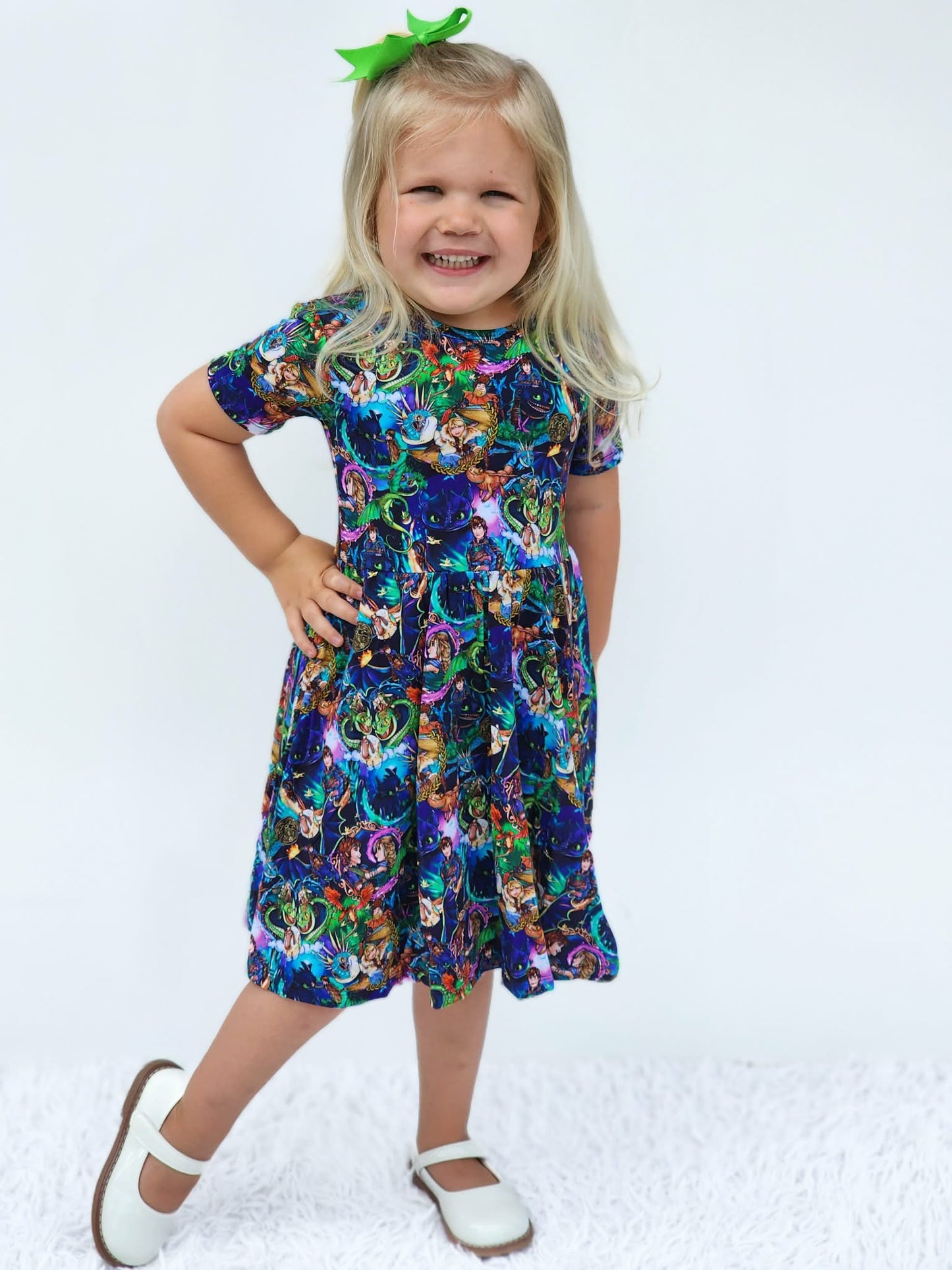 Dragon Friends Twirl Dress with Shorts