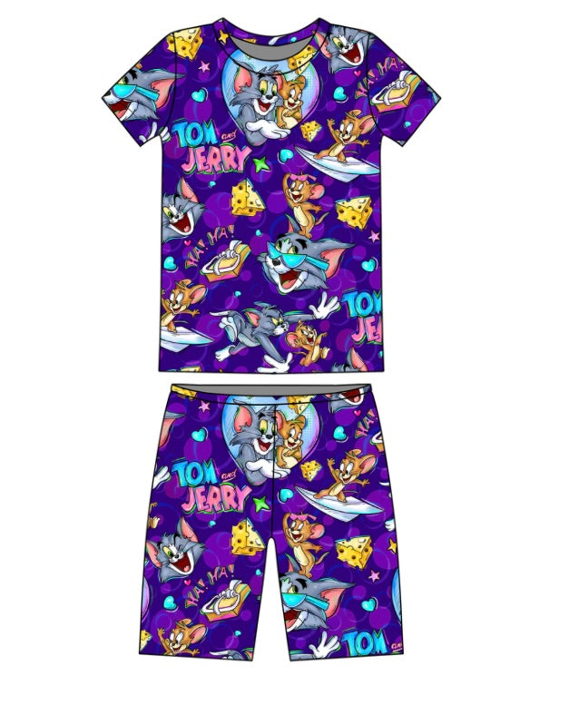 Cat and Mouse: Short Sleeve and Shorts PJS