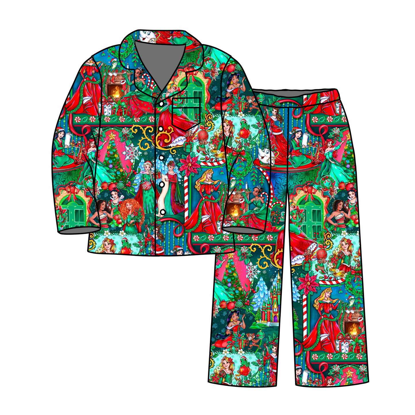 Royal Holiday: Adult LS and Pants button-down (ETA Early Nov.)