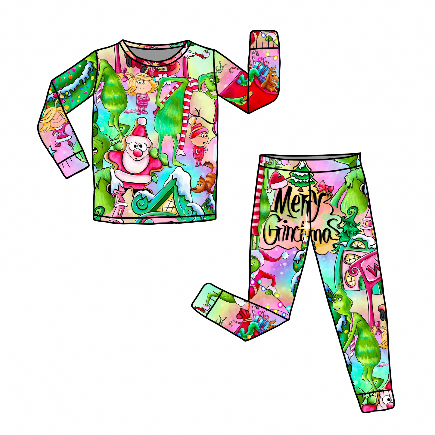 Whoville: Long Sleeve and Pants PJS (ETA Early Nov.)