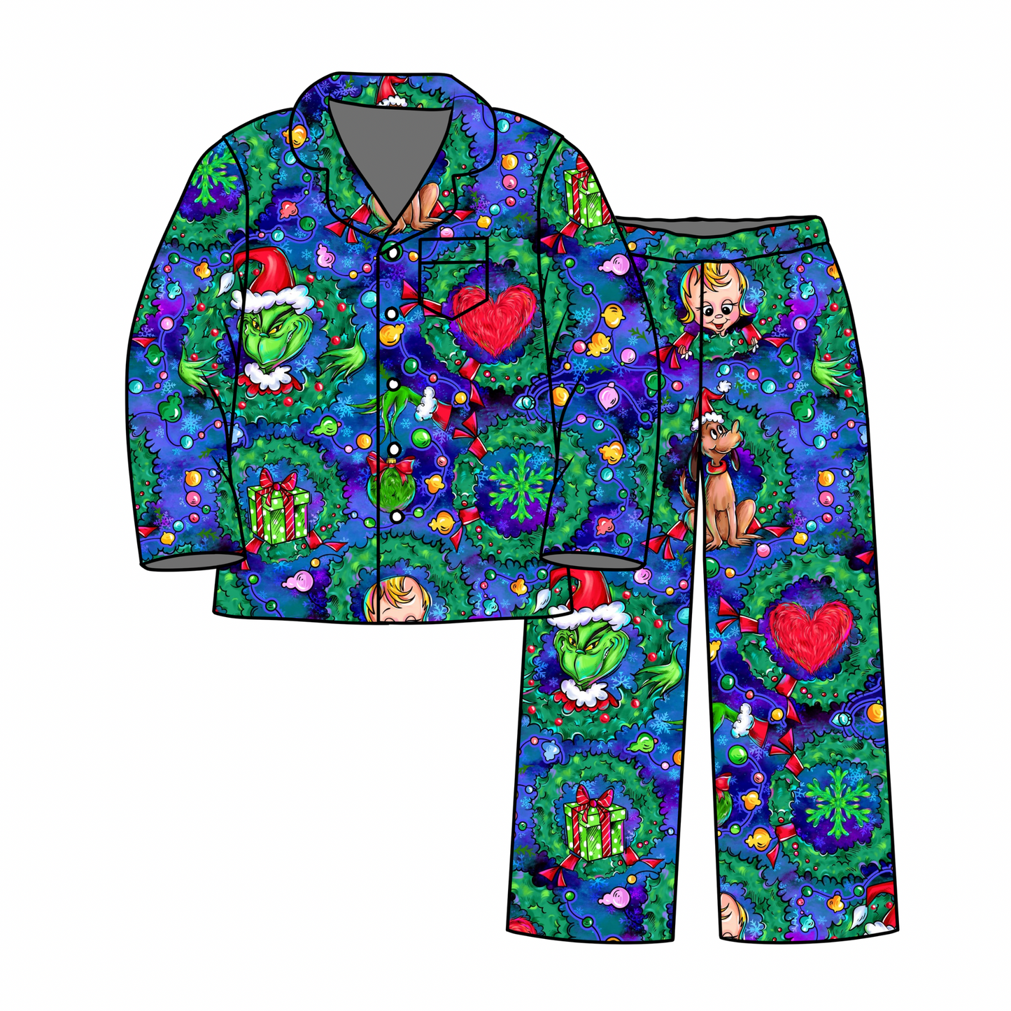 Wreath-ville: Kid's LS and Pants button-down (ETA Early Nov.)
