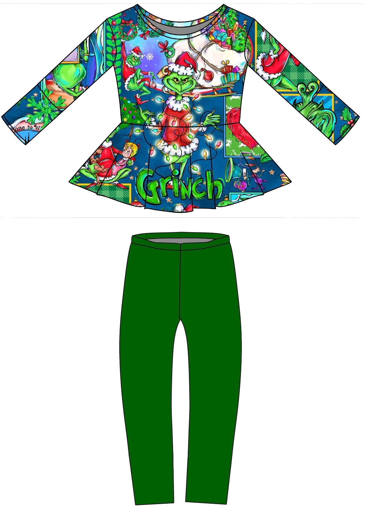 Mean One: Long Sleeve Peplum and Leggings (ETA Early Nov.)