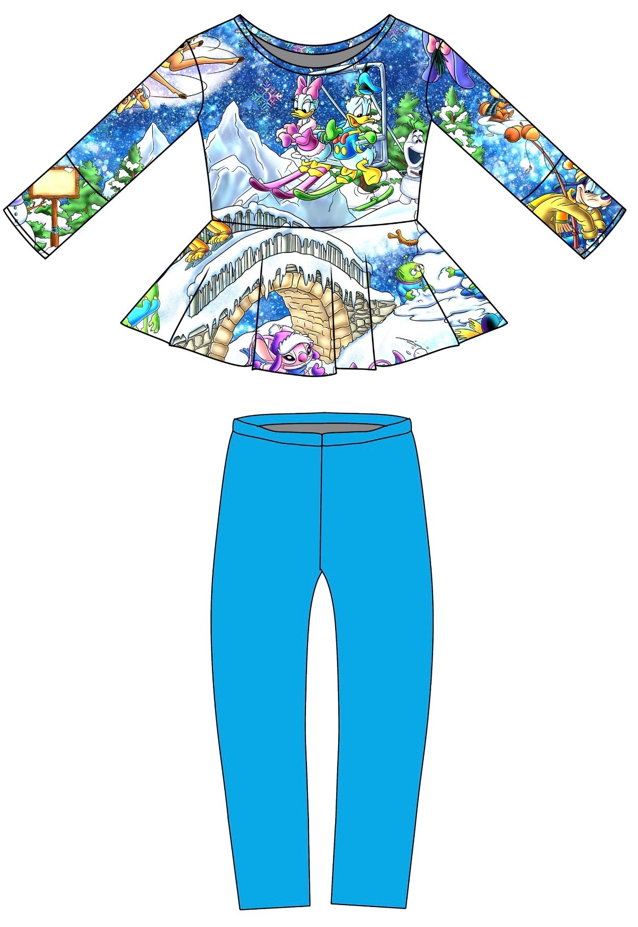 Magic on Ice: Long Sleeve Peplum and Leggings (ETA Early Nov.)