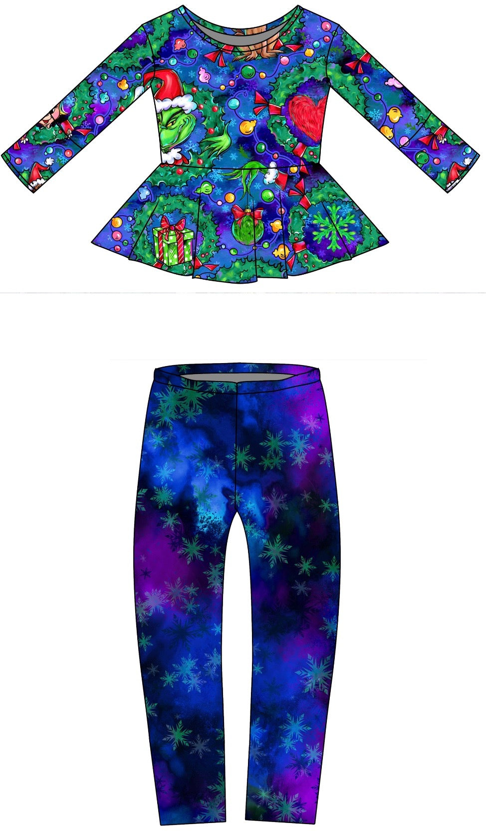 Wreath-ville: Long Sleeve Peplum and Leggings (ETA Early Nov.)