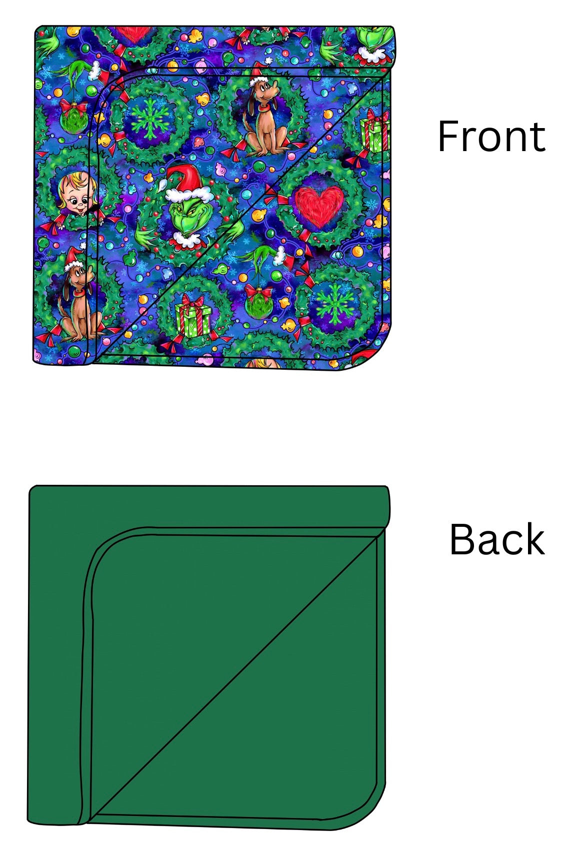 Wreath-ville: 65x100 Plush Back Blanket