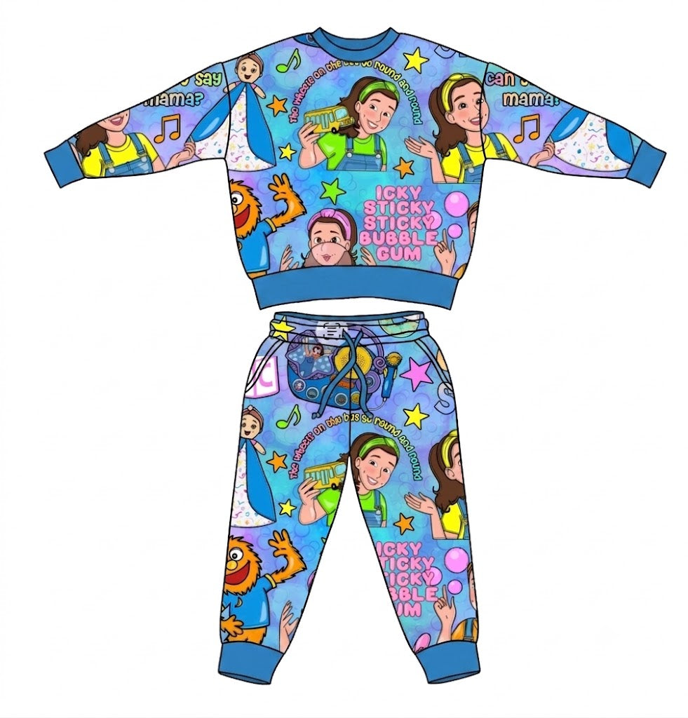 Icky Sticky (Blue) French Terry Jogger Set