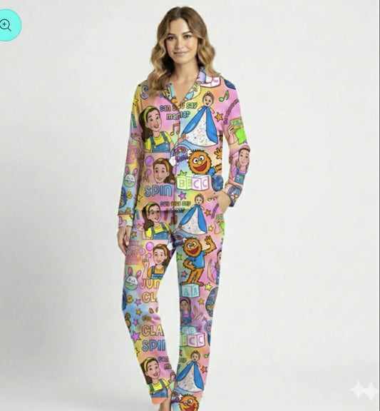 Icky Sticky (Pink) Adult LS and Pants Button-Down